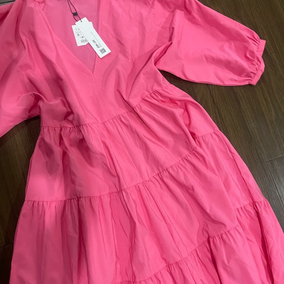 Zara new sleeve poplin pink dress - Picture 4 of 6